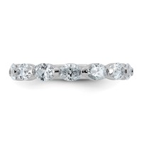 14K White Gold 1.75ct Lab Grown Dia VS+ F+ Oval Shape Stones Comp Wedding Band view 4