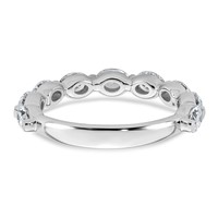 14K White Gold 1.75ct Lab Grown Dia VS+ F+ Oval Shape Stones Comp Wedding Band view 5