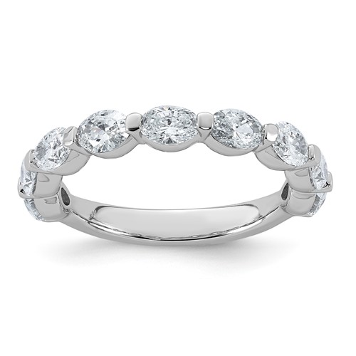 14K White Gold 1.75ct Lab Grown Dia VS+ F+ Oval Shape Stones Comp Wedding Band