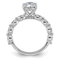 14K White Gold 2.62ct Cert Oval Ctr Lab Grown Dia VS+ F+ Ring with Oval Sides Comp view 2