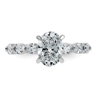14K White Gold 2.62ct Cert Oval Ctr Lab Grown Dia VS+ F+ Ring with Oval Sides Comp view 4