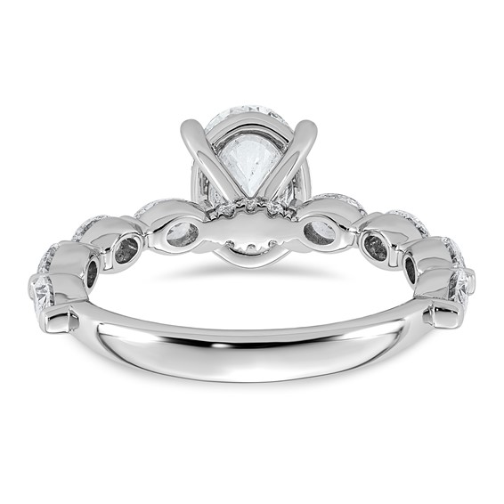 14kw 2 5/8ct Cert Oval Ctr Lab Grown Dia VS+ F+ w/ Oval Sides Comp. Ring