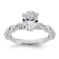 14K White Gold 2.62ct Cert Oval Ctr Lab Grown Dia VS+ F+ Ring with Oval Sides Comp view 1