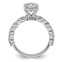 14K White Gold 3ct Cert Oval Ctr Lab Grown Dia VS+ F+ Ring with Oval Sides Comp view 2