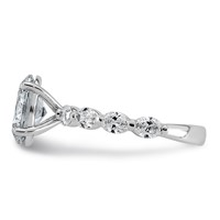 14K White Gold 3ct Cert Oval Ctr Lab Grown Dia VS+ F+ Ring with Oval Sides Comp view 3