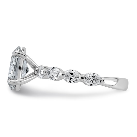 14kw 3ct Cert Oval Ctr Lab Grown Dia VS+ F+ w/ Oval Sides Comp Ring