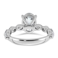 14K White Gold 3ct Cert Oval Ctr Lab Grown Dia VS+ F+ Ring with Oval Sides Comp view 5