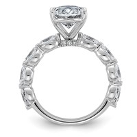 14K White Gold 4.50ct Cert Oval Ctr Lab Grown Dia VS+ F+ Ring with Oval Sides Comp view 2