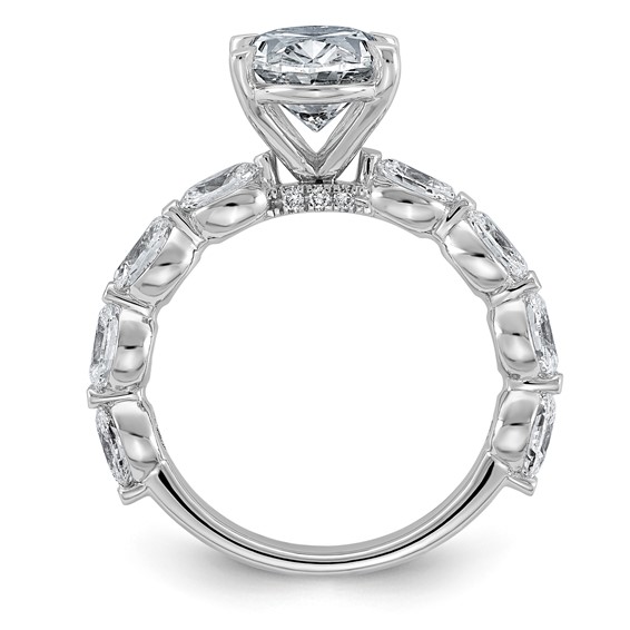 14kw 4 1/2ct Cert Oval Ctr Lab Grown Dia VS+ F+ w/ Oval Sides Comp Ring