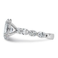14K White Gold 4.50ct Cert Oval Ctr Lab Grown Dia VS+ F+ Ring with Oval Sides Comp view 3