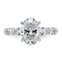 14K White Gold 4.50ct Cert Oval Ctr Lab Grown Dia VS+ F+ Ring with Oval Sides Comp view 4