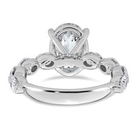 14K White Gold 4.50ct Cert Oval Ctr Lab Grown Dia VS+ F+ Ring with Oval Sides Comp view 5