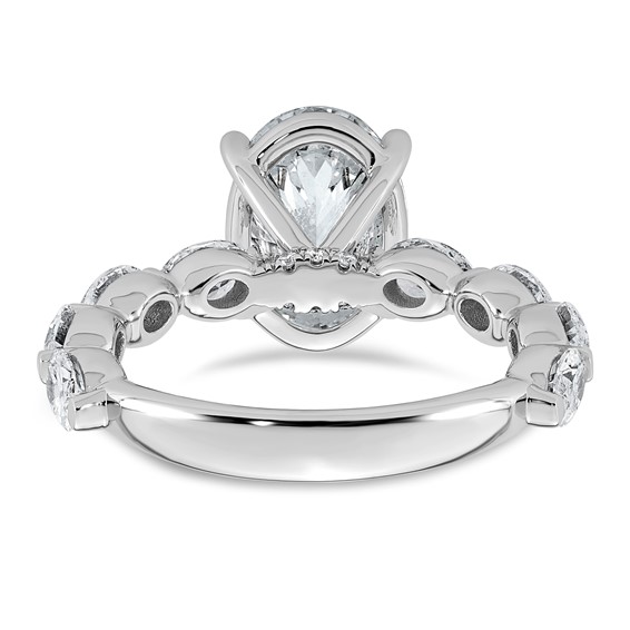 14kw 4 1/2ct Cert Oval Ctr Lab Grown Dia VS+ F+ w/ Oval Sides Comp Ring