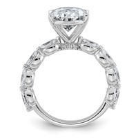 14K White Gold 5.50ct Cert Oval Ctr Lab Grown Dia VS+ F+ Ring with Oval Sides Comp view 2