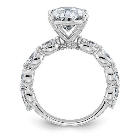 14kw 5 1/2ct Cert Oval Ctr Lab Grown Dia VS+ F+ w/ Oval Sides Comp Ring