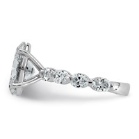 14K White Gold 5.50ct Cert Oval Ctr Lab Grown Dia VS+ F+ Ring with Oval Sides Comp view 3