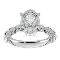 14K White Gold 5.50ct Cert Oval Ctr Lab Grown Dia VS+ F+ Ring with Oval Sides Comp view 5