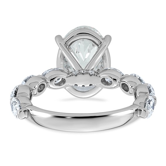 14kw 5 1/2ct Cert Oval Ctr Lab Grown Dia VS+ F+ w/ Oval Sides Comp Ring