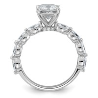 14K White Gold 2.62ct Cert Cushion Ctr LabGrown Dia VS+ F+ Ring with Oval Sides Comp view 2