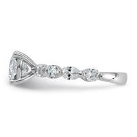 14K White Gold 2.62ct Cert Cushion Ctr LabGrown Dia VS+ F+ Ring with Oval Sides Comp view 3