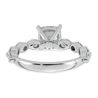 14K White Gold 2.62ct Cert Cushion Ctr LabGrown Dia VS+ F+ Ring with Oval Sides Comp view 5
