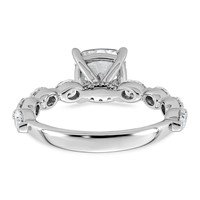 14K White Gold 3ct Cert Cushion Ctr Lab Grown Dia VS+ F+ Ring with Oval Sides Comp view 5