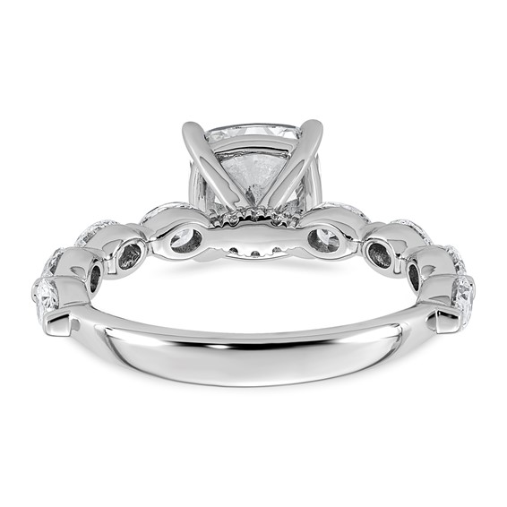 14kw 3ct Cert Cushion Ctr Lab Grown Dia VS+ F+ w/ Oval Sides Comp Ring