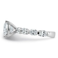 14K White Gold 4.50ct Cert Cushion Ctr LabGrown Dia VS+ F+ Ring with Oval Sides Comp view 3