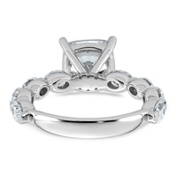 14K White Gold 4.50ct Cert Cushion Ctr LabGrown Dia VS+ F+ Ring with Oval Sides Comp view 5