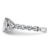 14K White Gold 5.50ct Cert Cushion Ctr LabGrown Dia VS+ F+ Ring with Oval Sides Comp view 3