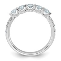 14K White Gold 0.75ct Lab Grown Dia VS+ F+ Round Shape Stones Comp Wedding Band view 2