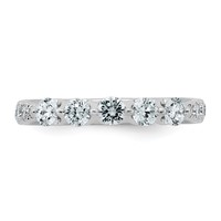 14K White Gold 0.75ct Lab Grown Dia VS+ F+ Round Shape Stones Comp Wedding Band view 4