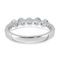 14K White Gold 0.75ct Lab Grown Dia VS+ F+ Round Shape Stones Comp Wedding Band view 5