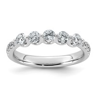 14K White Gold 0.75ct Lab Grown Dia VS+ F+ Round Shape Stones Comp Wedding Band view 1