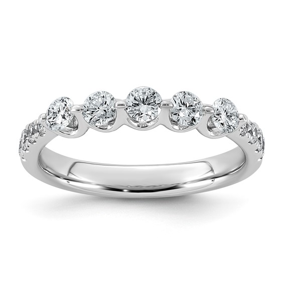 14kw 3/4ct Lab Grown Dia VS+ F+ Round Shape Stones Comp Wedding Band