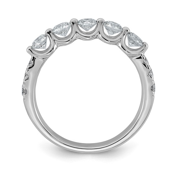 14kw 1ct Lab Grown Dia VS+ F+ Round Shape Stones Comp Wedding Band