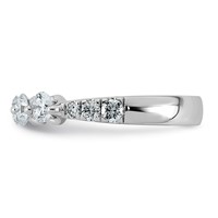14K White Gold 1ct Lab Grown Dia VS+ F+ Round Shape Stones Comp Wedding Band view 3