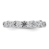 14K White Gold 1ct Lab Grown Dia VS+ F+ Round Shape Stones Comp Wedding Band view 4