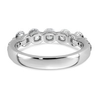 14K White Gold 1ct Lab Grown Dia VS+ F+ Round Shape Stones Comp Wedding Band view 5