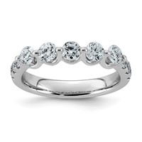 14K White Gold 1ct Lab Grown Dia VS+ F+ Round Shape Stones Comp Wedding Band view 1