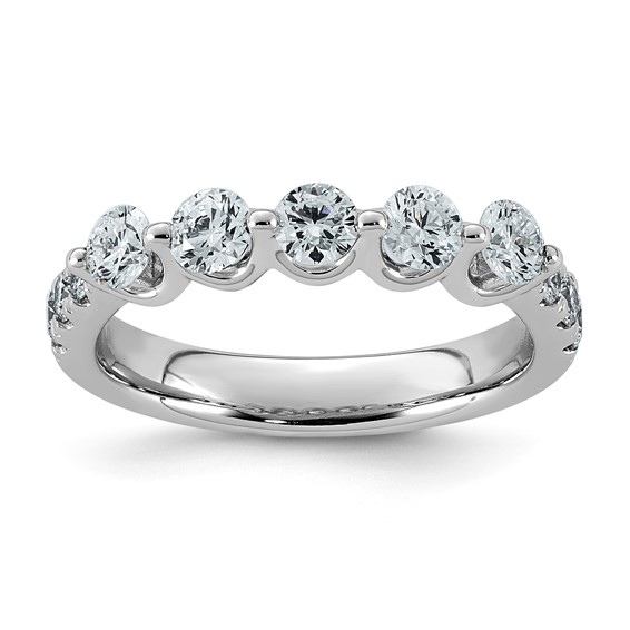 14kw 1ct Lab Grown Dia VS+ F+ Round Shape Stones Comp Wedding Band