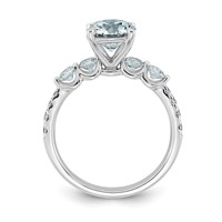 14K White Gold 2.17ct Cert Rd Ctr Lab Grown Dia VS+ F+ Ring with Round Sides Comp view 2