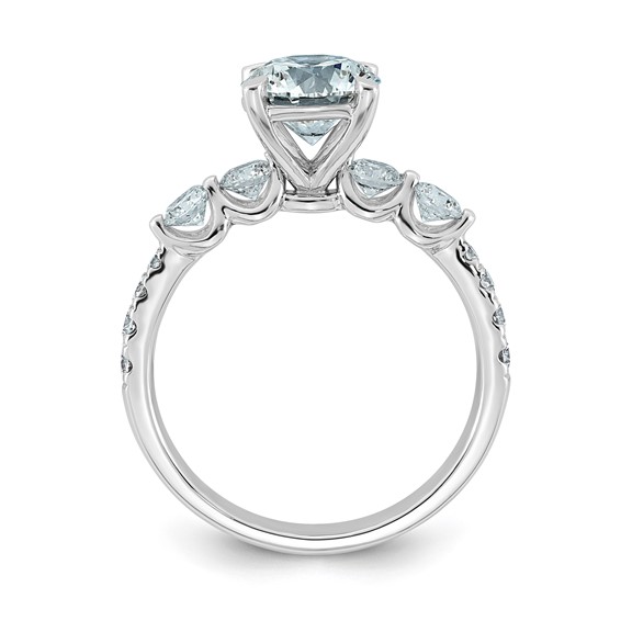 14kw 2 1/6ct Cert Rd Ctr Lab Grown Dia VS+ F+ w/ Round Sides Comp Ring