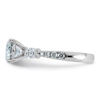 14K White Gold 2.17ct Cert Rd Ctr Lab Grown Dia VS+ F+ Ring with Round Sides Comp view 3