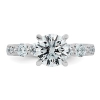 14K White Gold 2.17ct Cert Rd Ctr Lab Grown Dia VS+ F+ Ring with Round Sides Comp view 4