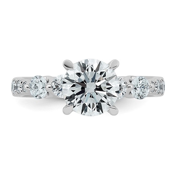 14kw 2 1/6ct Cert Rd Ctr Lab Grown Dia VS+ F+ w/ Round Sides Comp Ring