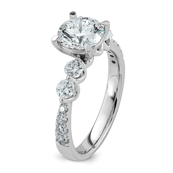 14kw 2 1/6ct Cert Rd Ctr Lab Grown Dia VS+ F+ w/ Round Sides Comp Ring