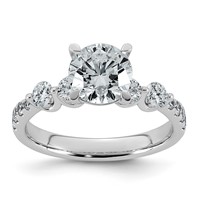 14K White Gold 2.17ct Cert Rd Ctr Lab Grown Dia VS+ F+ Ring with Round Sides Comp view 1