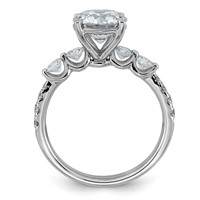 14K White Gold 2.62ct Cert Rd Ctr Lab Grown Dia VS+ F+ Ring with Round Sides Comp view 2