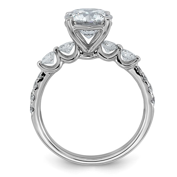 14kw 2 5/8ct Cert Rd Ctr Lab Grown Dia VS+ F+ w/ Round Sides Comp Ring